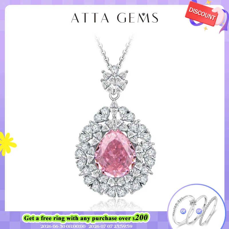 ATTAGEMS 2024 Luxury Marquise Cut 4*2 925 Sterling Silver Cubic Circonia Necklace for Women With Certificed Wedding Jewelry Gift