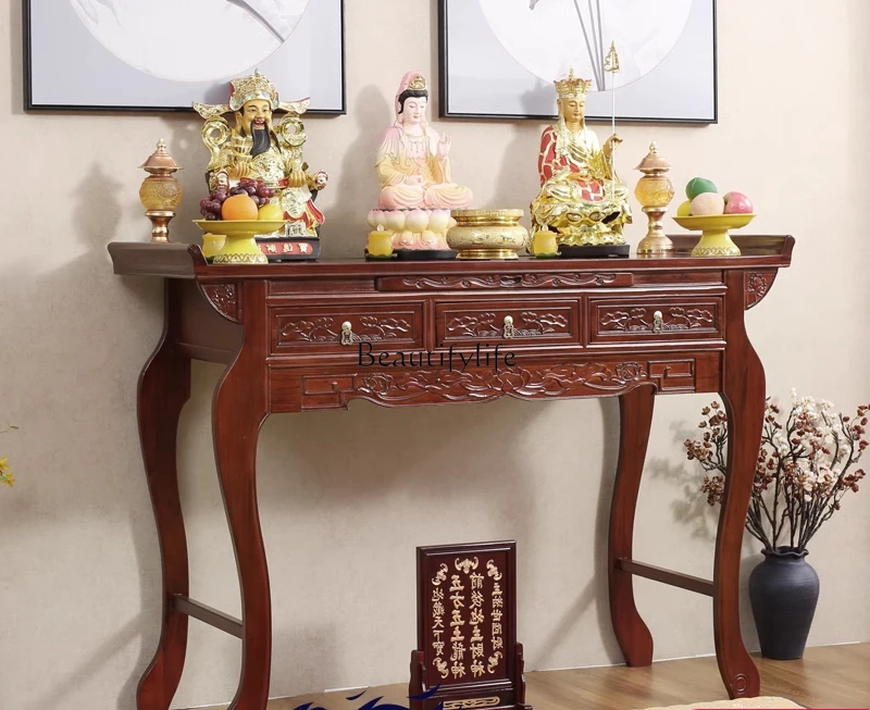 

incense table household Buddhist platform incense Gongtai table new Chinese solid wood altar