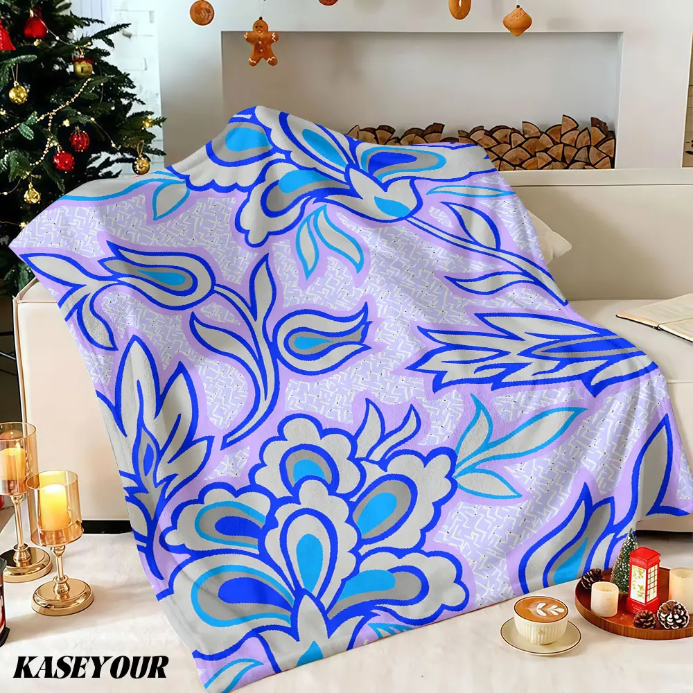 Lavender Blooms Winter Summer Flannel Blanket Throw Fleece Soft Fuzzy Plush Cozy Fleece Blankets for Sofa Ideal Gifts