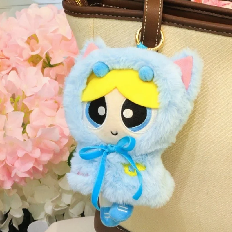 Oryginalny Kawaii Powerpuff Girls Pluszowy Płaszcz Seria Plecak z Zawieszką Kreskówkowa Anime Dziewczyna Serce Urocza Pluszowa Zabawka Brelok Prezent dla Dziewczyn