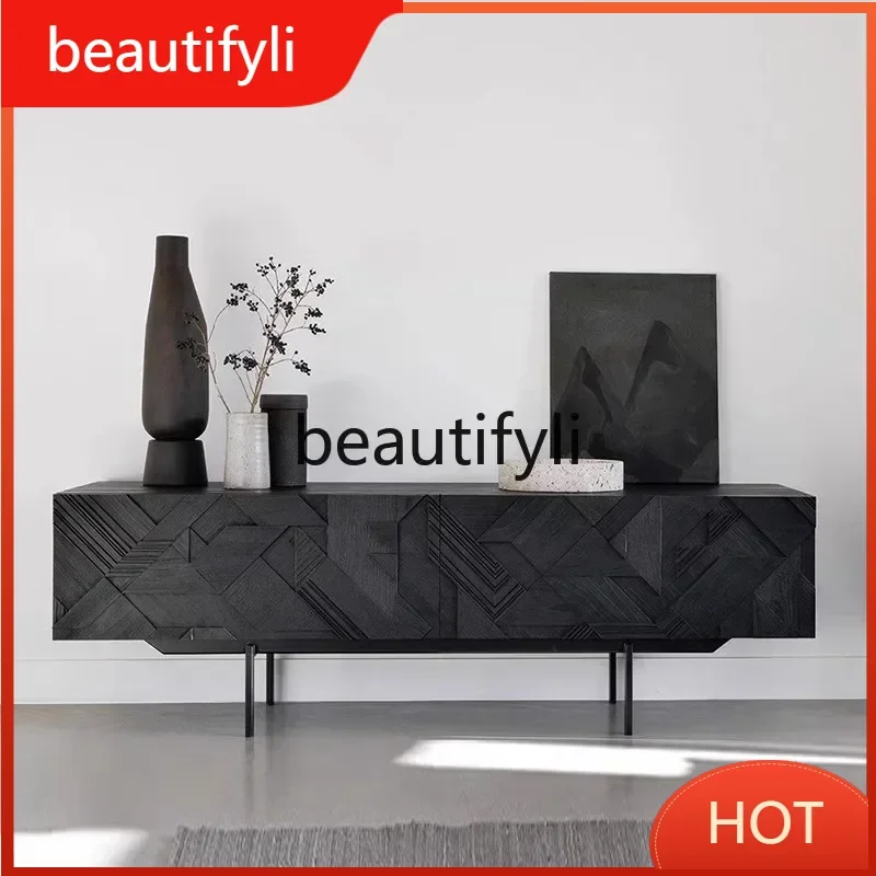 

Тумба для телевизора e8000HEEE с резьбой, из массива дуба, напольная, простая, современная, для гостиной/прихожей