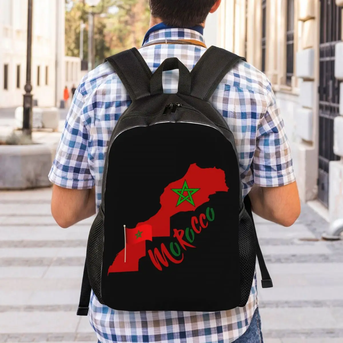 Custom Ara Is Moroccan Morocco Flag Travel Backpack Women Men School Computer Bookbag College Student Daypack Bags