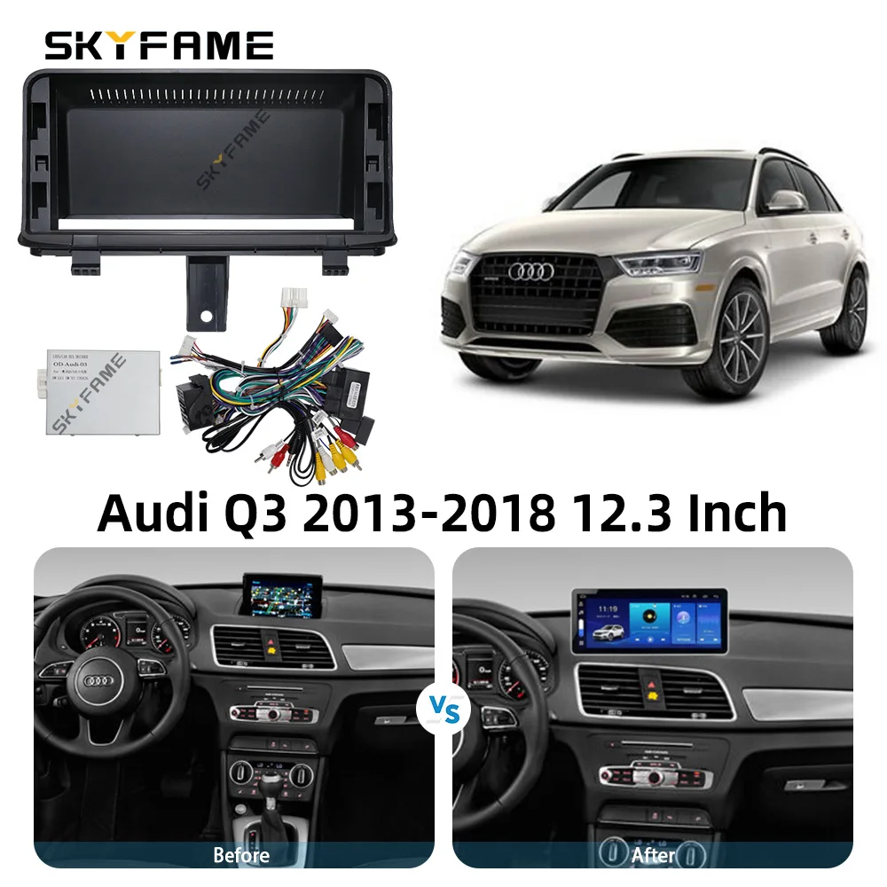 SKYFAME 자동차 프레임 근막 어댑터 Canbus 박스 디코더, 안드로이드 라디오 오디오 대시 피팅 패널 키트, 아우디 Q3 A3 용