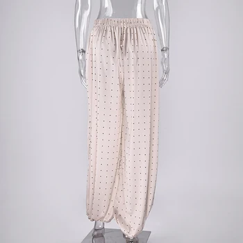 Linad Women's Elegant Satin High-Waisted Pants 5 Linad Elegant Satin Long Lantern Pants For Woman 2026 Street Chic High Waist Trousers Spring Vintage Loose Ankle Length Pants 5