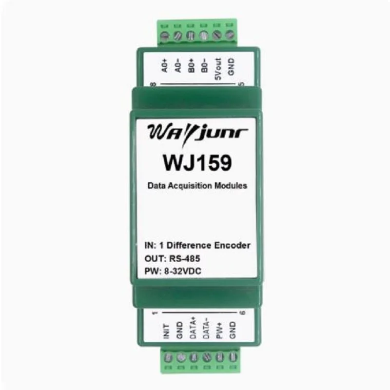 

1 channel grating scale magnetic scale differential encoder 4 times frequency pulse counter Modbus RTU module WJ159-485