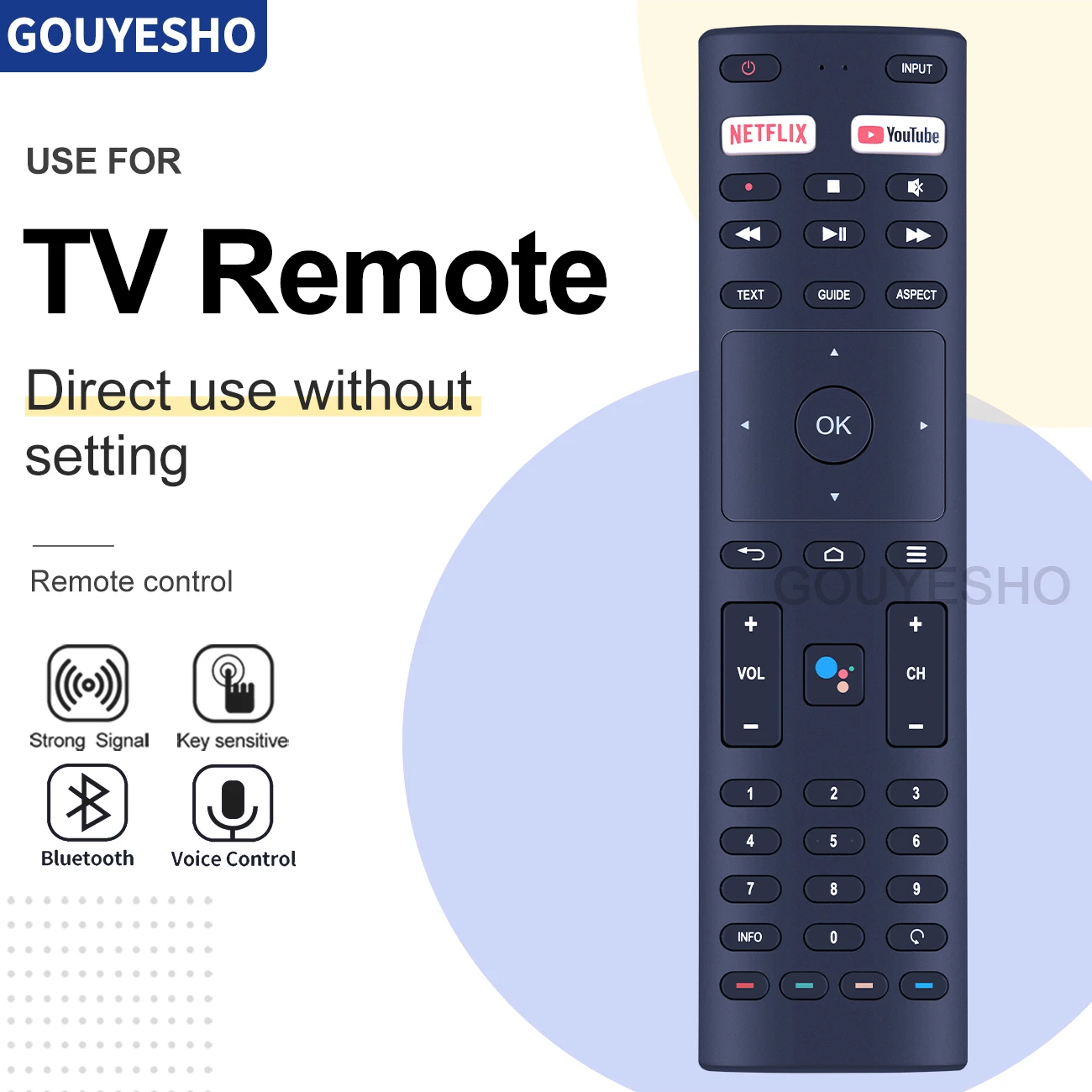 

New Voice Remote Control for Konka 32H31A 40H33A 43U55A 50Q75A ANAM JVC AV-H323115A RC-N2409 RM-C3416 blaupunkt SMART TV