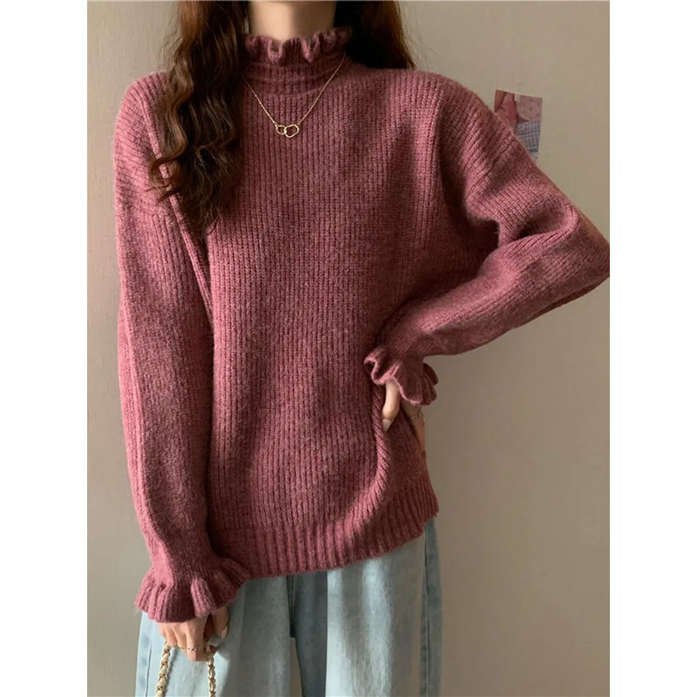 

Sweaters Jumpers Pullovers Woman Oversize Sport New Style Folded Femme Restaurant Dinner Date Night Romance Elegant Feminine Fit