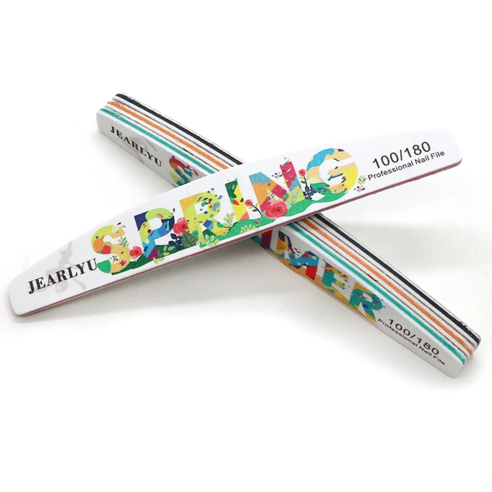 50Pcs Crescent Nail Files Double Sided Sanding File Buffer Nail Art Tools Portable Manicure Pedicure Supplies For Press On Nails
