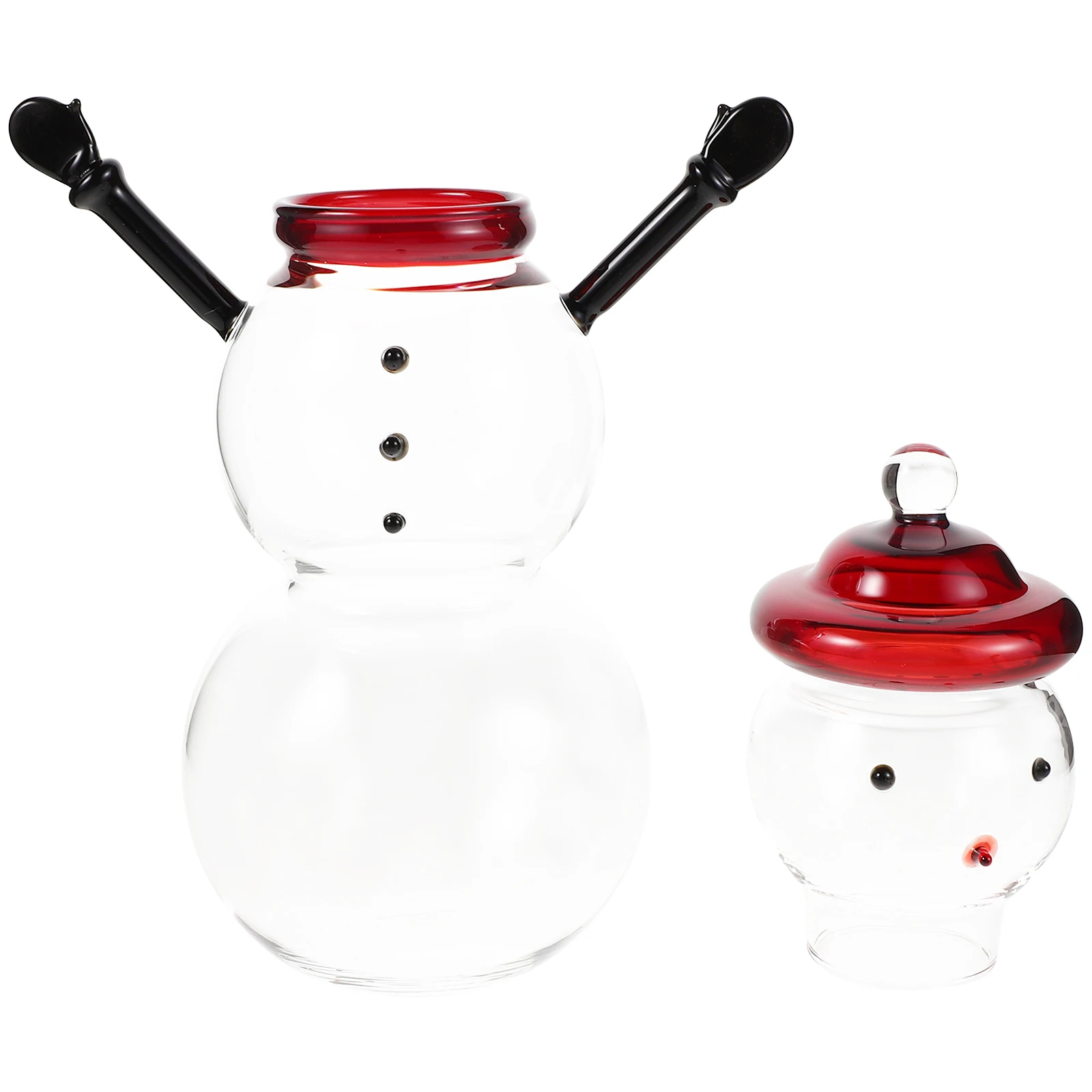 

Snowman Candy Jar Glass Container Storage Jar Lid Decorative Candy Holder Sugar Container Christmas Holiday Party Home Decor