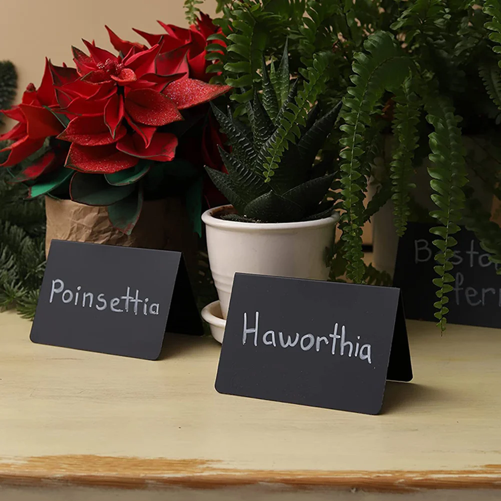 10Pcs Small Blackboard Tabletop Memo Board for Restaurant Home Office Erasable Chalkboard Signs Buffet Label Display