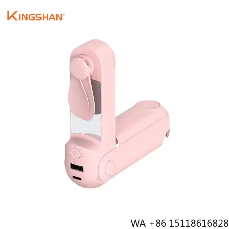 New 5 in 1 Portable  Rechargeable Mini USB Cooling Fan Indoor Outdoor Use  Battery Power Source Cars Household Foldable Mini Fan