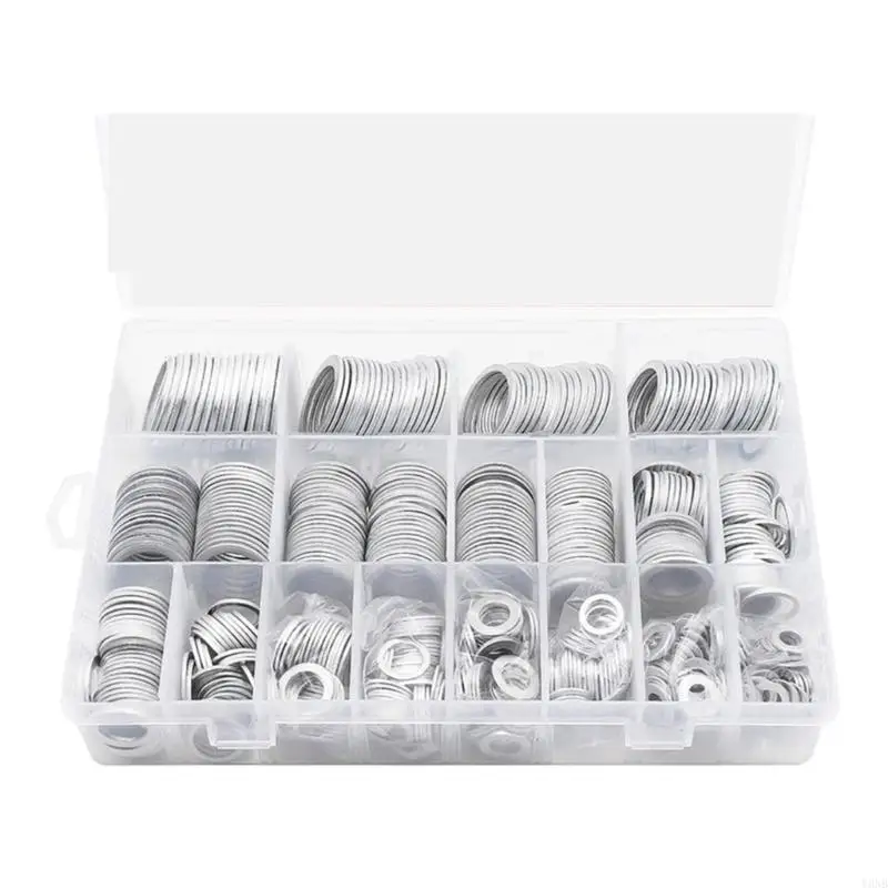 

Y3NB 540Pcs Aluminum Flat Washers Silver Round Washers Round Plug with Center Hole for DIY Craft Making Screw Fastening