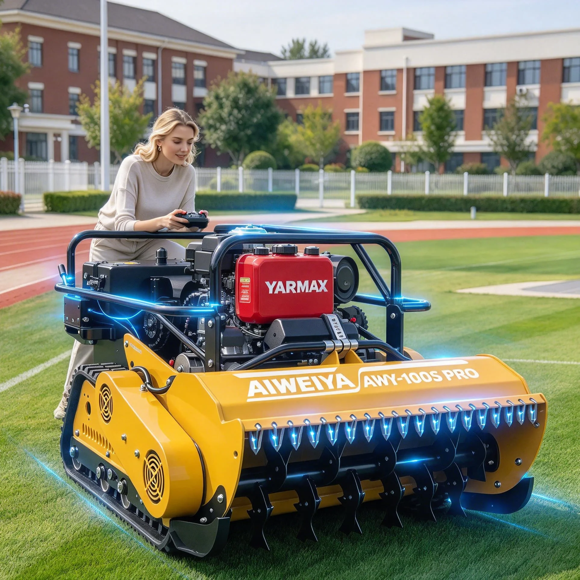 Customized manor intelligent cordless remote lawn mower with easy parameter adjustment, meet different grass trimming needs