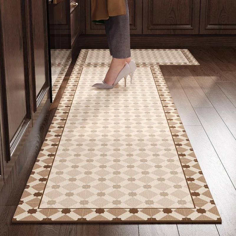 Kitchen Carpet PVC Leather Floor Mats Home Decor Waterproof Anti-slip Carpets Oilproof Stain-resistant Easy Clean Rug 러그 Ковер