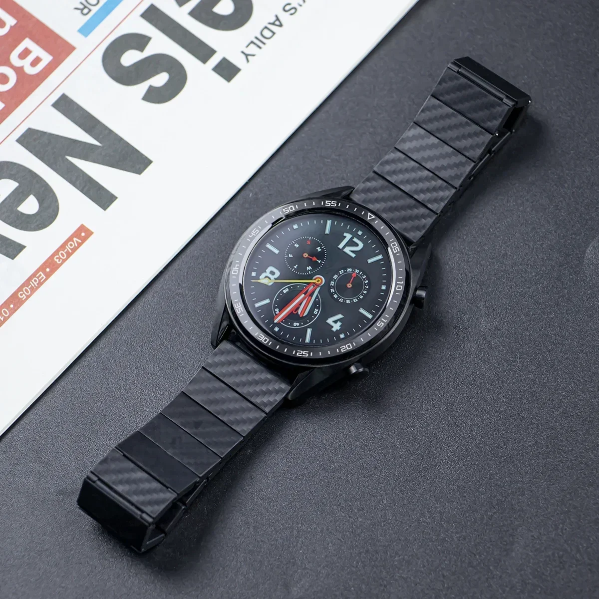 20MM Magnetic Carbon Fiber Strap for Samsung Galaxy Watch 4/5/6 Magnetic Buckle 22MM Bracelet for Huawei Watch 4 GT3 Pro Band