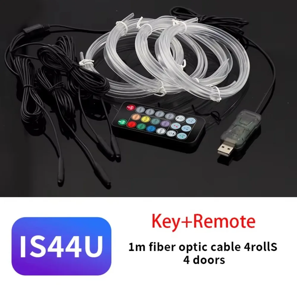 

RGB Цветное автомобильное окружающее освещение Многорежимное освещение с дистанционным управлением Салон автомобиля Неоновая полоса Мягкий свет Голосовое управление Светодиодная декоративная лампа