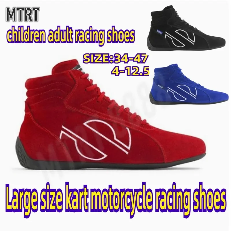 MTRT-zapatos de gamuza de cuero de vaca para karts, calzado de carreras de Interior para motocicleta, Motocross, Club de carreras, zapatos de