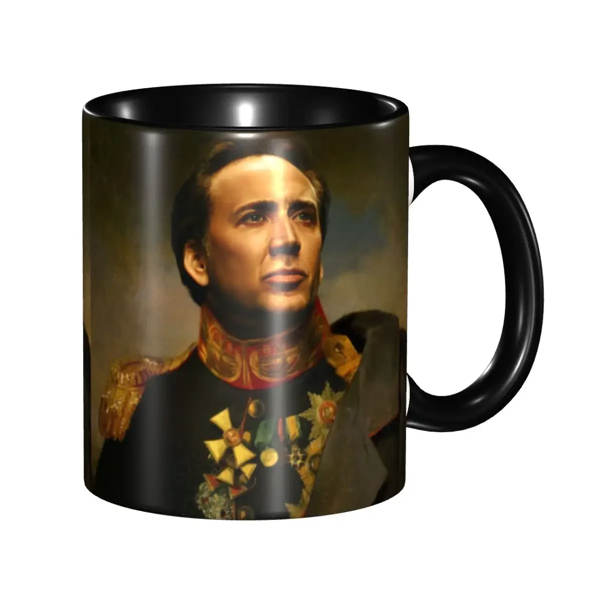 DIY Cool Nicolas Cage Portrait Ceramic Mugs Personalized Coffee Cup Creative Gift