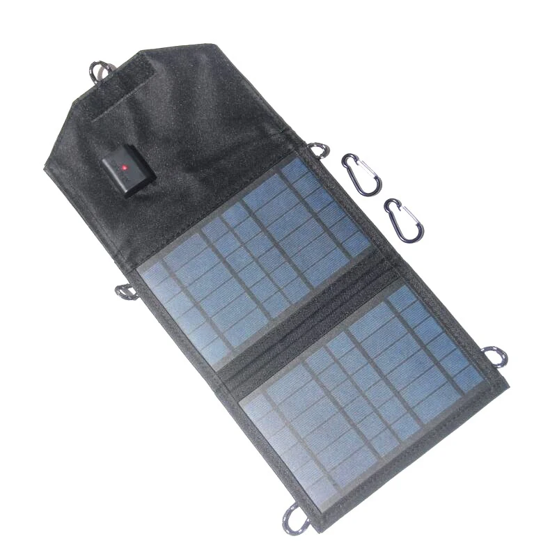 Portable Foldable Solar Panel, 7W 5V USB Outdoor Hiking Waterproof Power Banks, Mobile Phone Charging