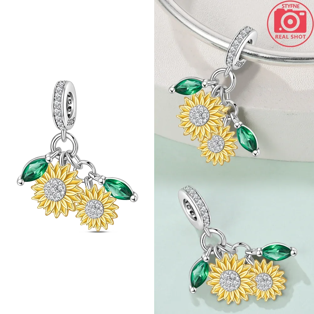 Sunflower Safety Original Charms Silver Plated Beads for Bracelets & Keychains