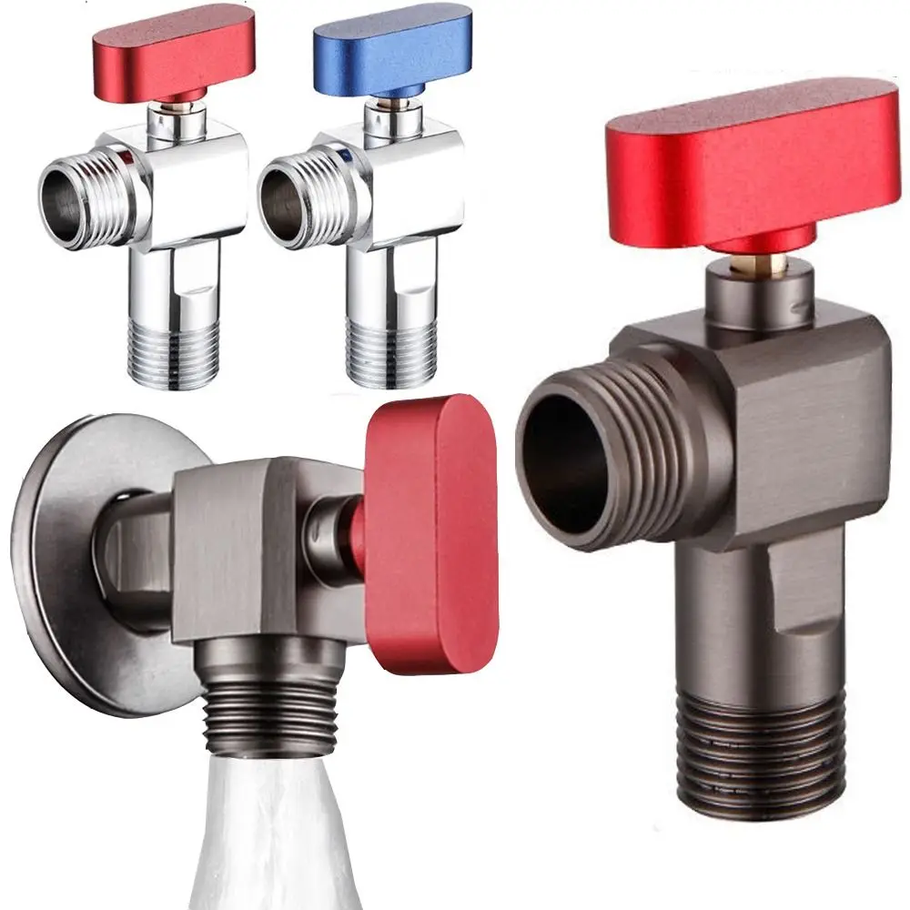 Leak Proof Large Flow Angle Valve Hot and Cold Water Easy Install Bathroom Water Valve Sturdy Multi-purpose