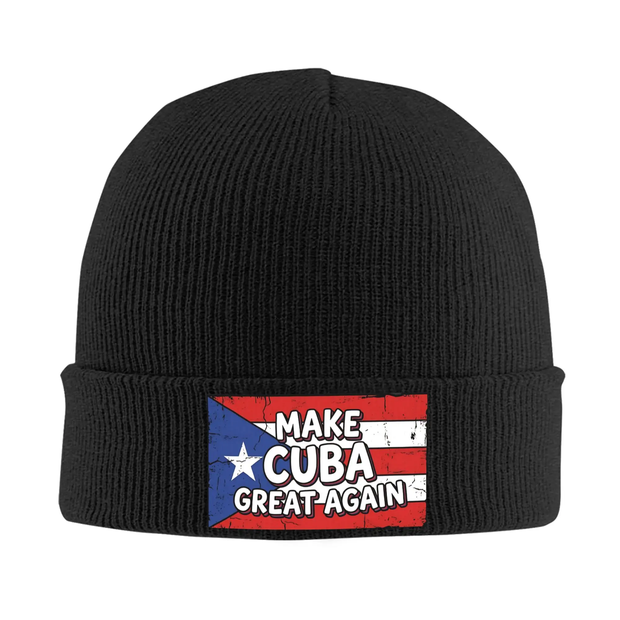 Men Women Unisex Make Cuba Great Again Beanie Hats  Cute Knit Hat Autumn Kpop Caps Graphic Elastic Bonnet Hats