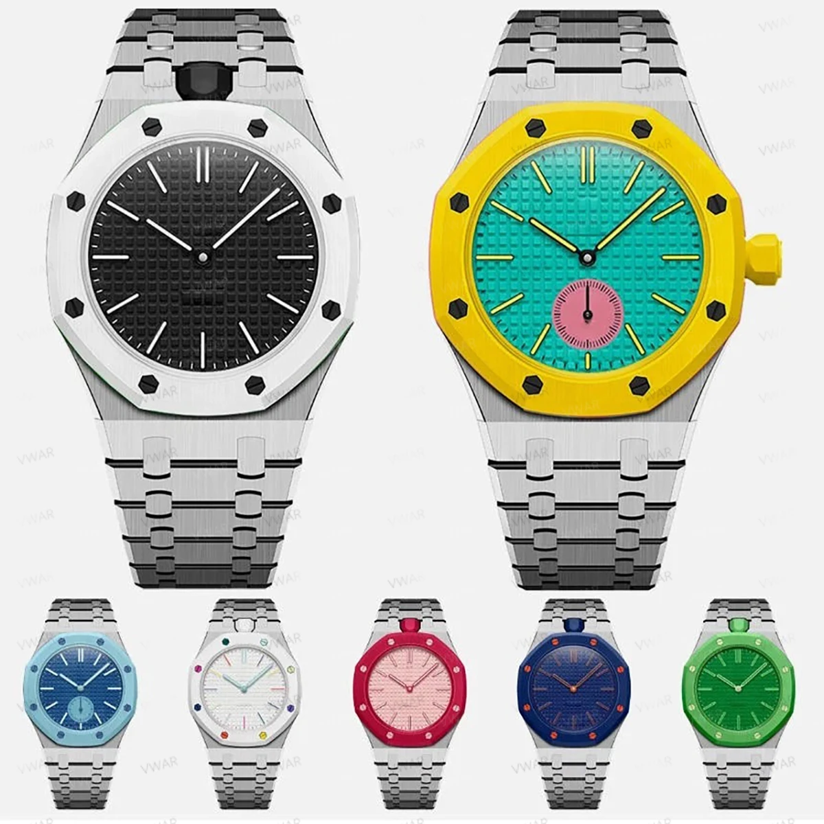Luxury Stainless Steel Case Strap For Swatch x Ap Royal Pop Pocket watch Changer to wristwatch Metal Band Modification Kit