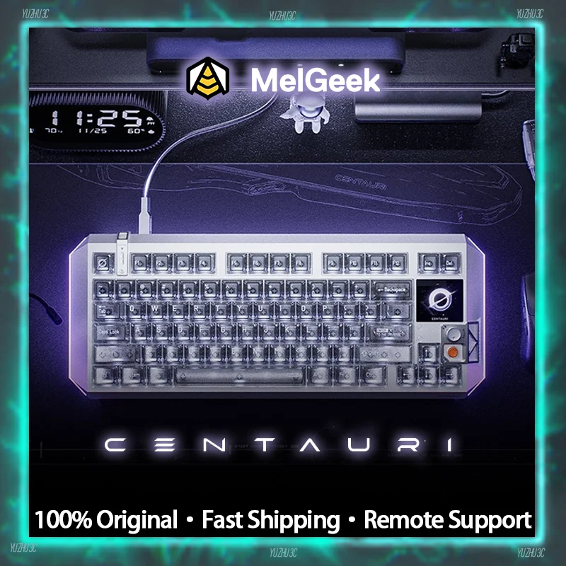 

MelGeek Centauri 80 HE Gaming TTC HE Switch HIVE 2.0 Driver with OLED Display Control Knob RT0.01mm 8K Polling Rate CNC Aluminum