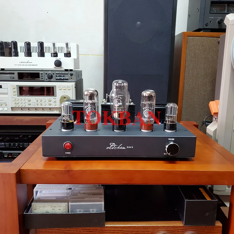 Oldchen EL34 Vacuum Tube Amplifier 10w*2 High Power Bluetooth 5.0 Handmade Class A Amplifier Audio Home Theatre HIFI Amp