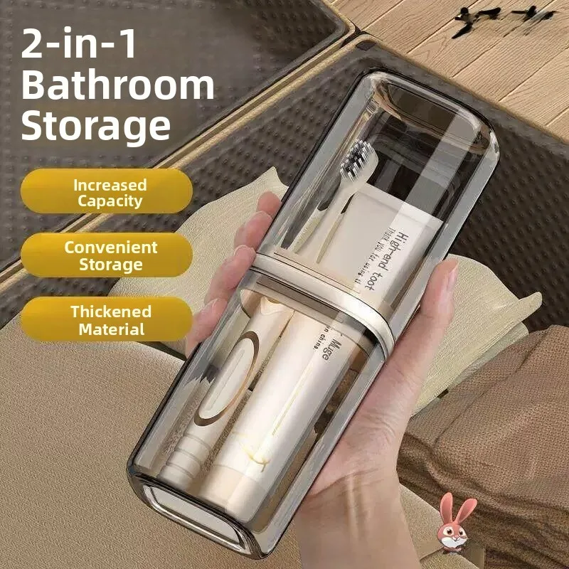 Portable Travel Dustproof Sealed Toothbrush Holder Wash Cup Couple's Toiletry Set Storage Box Business Trip Accessories