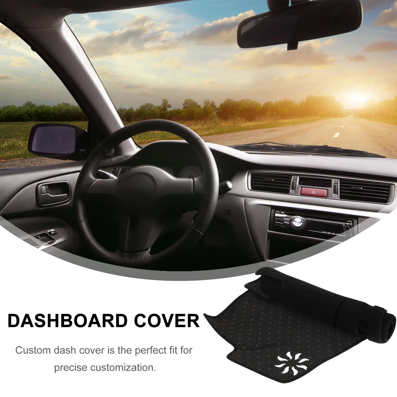 

Dashboard Cover Automotive Silicone Anti-Skid Dash Protector Custom Fit Left-Hand Drive Pre-Cut Speakers Vent Holes Interior