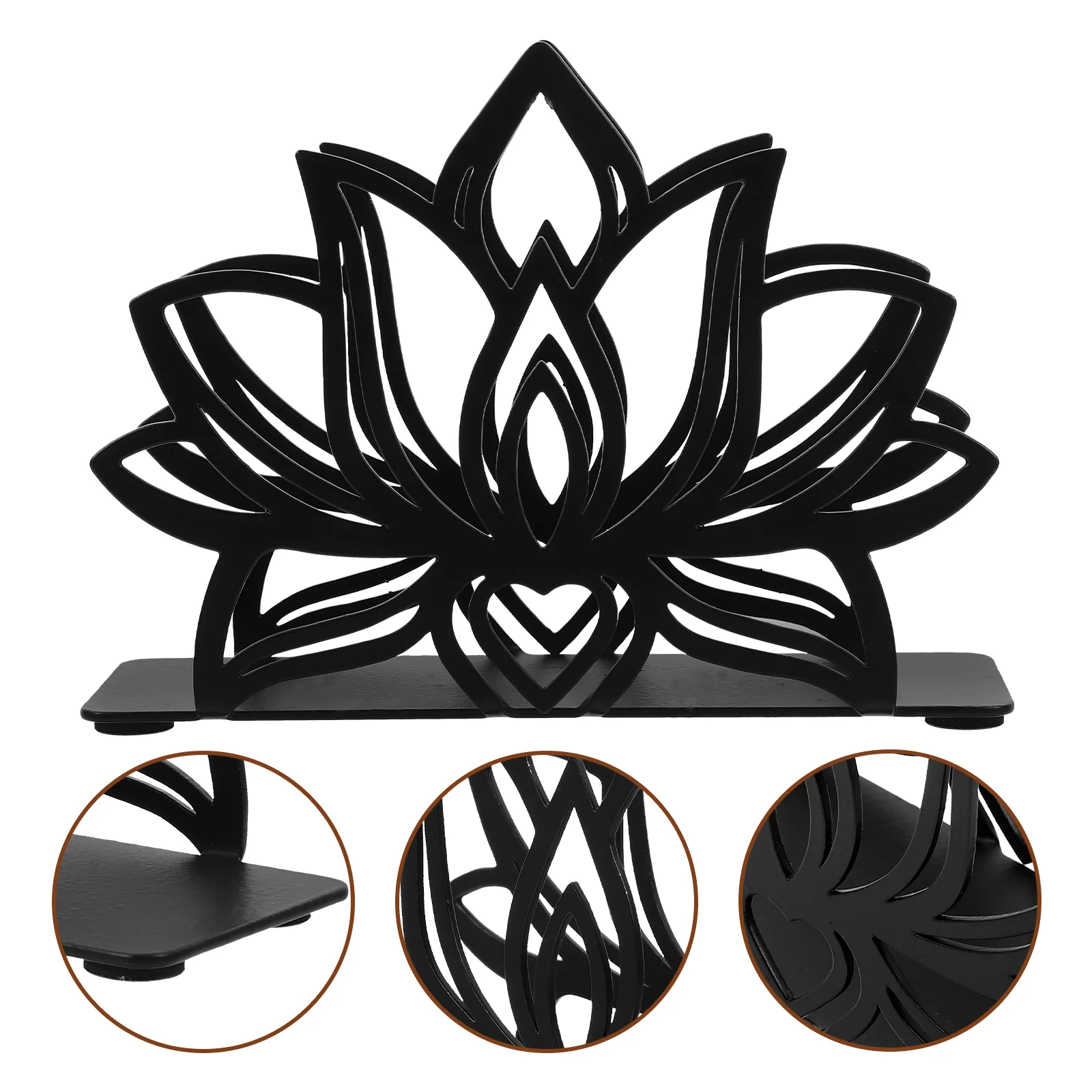 

Lotus Napkin Holder Storage Decorative Iron Holders Vintage Stand Dispenser Metal for Tables Ornaments