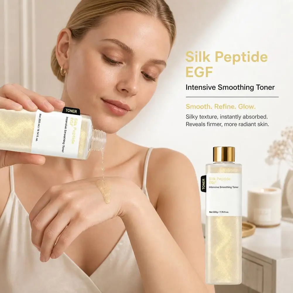Silk Peptide EGF Smoothing Facial Toner Daily Moisturizing Hydrating Face Skin Care Water 150ml