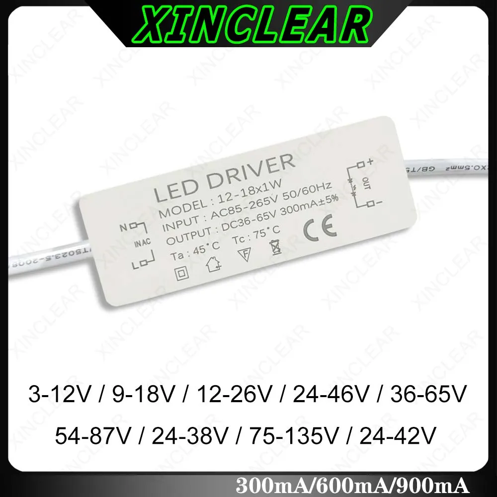 driver de led 300ma 13w 35w 47w 812w 12 18w 1825w 25 36w unidade de fonte de alimentacao led 350ma ac90 265v transformador de iluminacao led 01