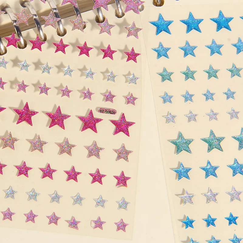 Crystal Love Star Sticker 3D Shiny Gem Three-Dimensional Sticker Phone Notebook Diary DIY Gift Decoration For Girl