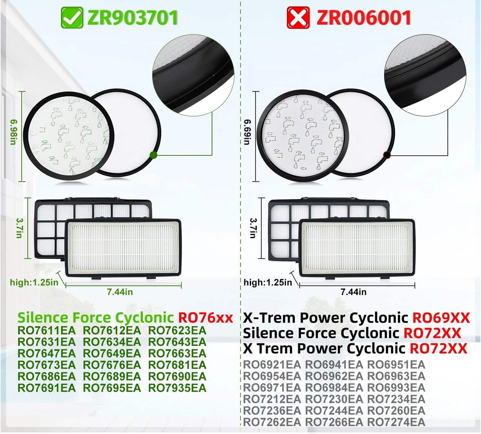 Rowenta Silence Force Cyclonic Пылесос HEPA-фильтр M05K Запасная часть RO76xx Запасной аксессуар ZR903701