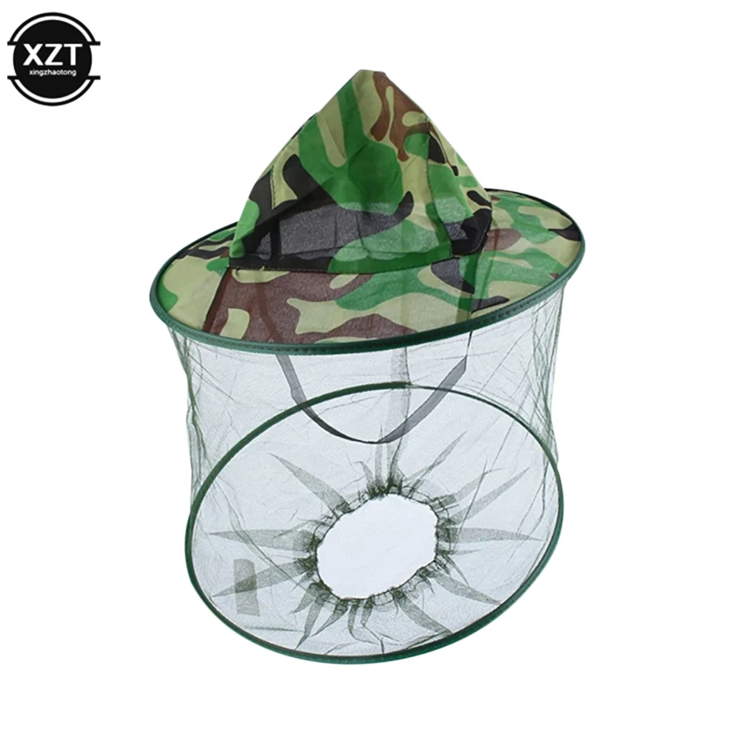 Protective Anti Bee Camouflage Top Two-Layer Mesh Mask Bug Beekeeping Hat - Veil Combo Bee Keeping