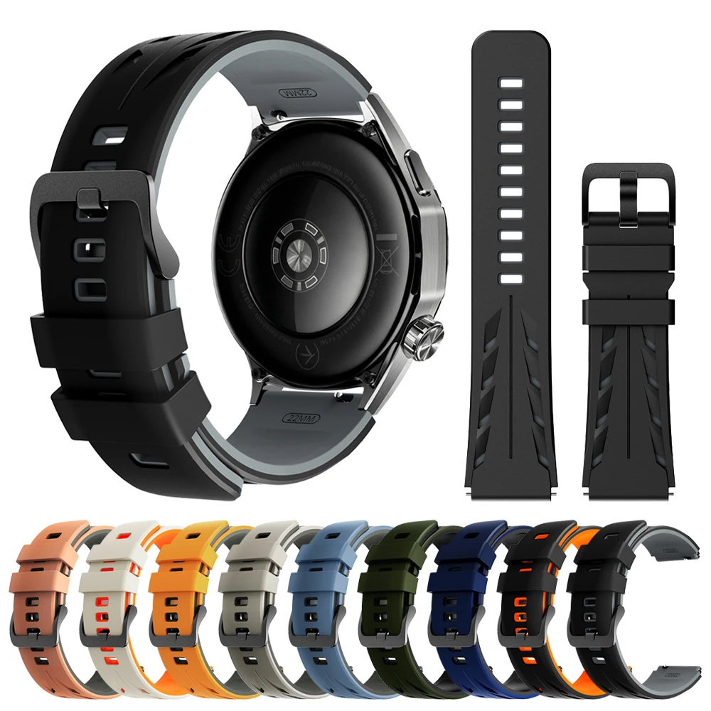 22mm Uhrenarmbänder für Huami Amazfit Active Max 48mm BIP 6 5 Armband für AMAZFIT BALANCE 2 GTR 4 3 2 2E Cheetah Pro Silikonarmband