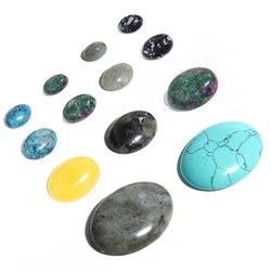 2-10pcs/Lot Natural Stone Oval Flatback Feldspar Snow Stones Cabochon 10x14 13x18 18x25 30x40mm for DIY Jewelry Making Finding