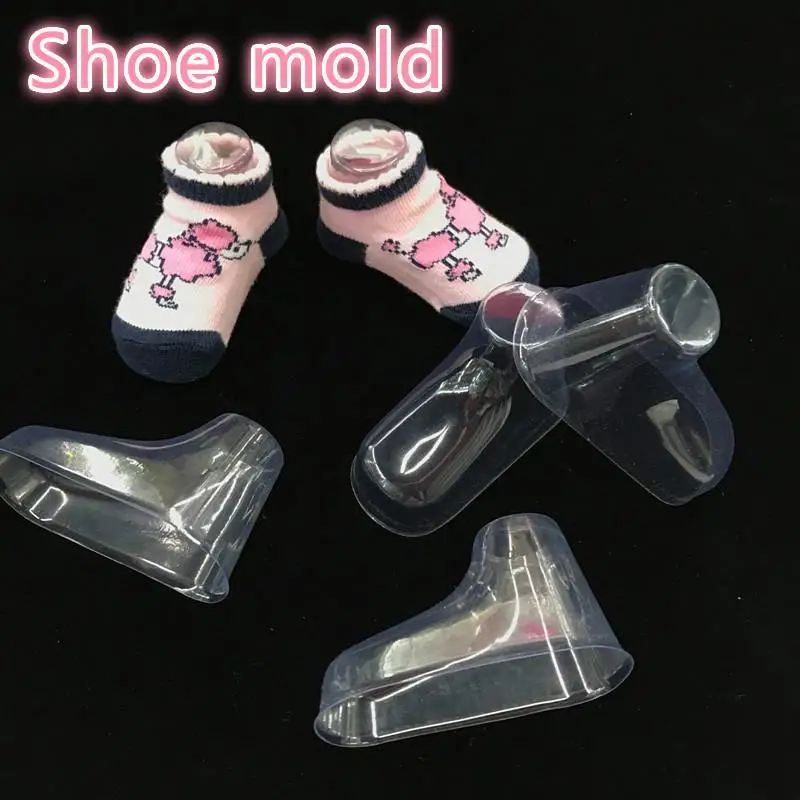 10pcs Plastic Transparent Foot Model Sock Molds Paste Extrusion Display Gift Shoe Packaging 8/10/12cm Booties Mould.