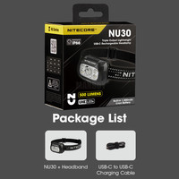 Original Nitecore NU30 1500mAh Rechargeable Li-ion Battery 500LMs White Light+ Red Light Headlamp Running Hiking Camping Outdoor