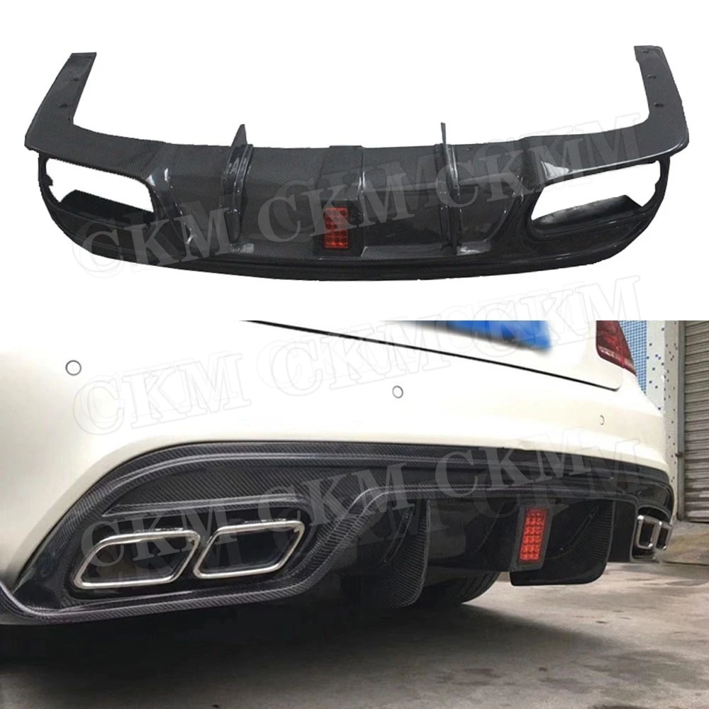 

Carbon Fiber for Mercedes Benz W207 C207 Coupe E200 E260 E300 2 Door 2014 - 2016 Rear Lip Diffuser With LED Light Bumper Guard