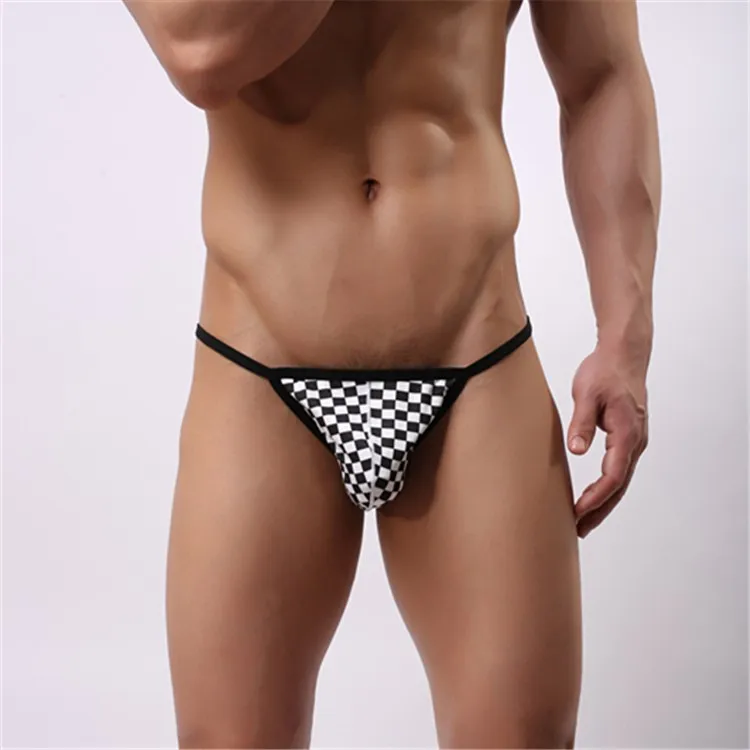 

Sexy Swimwear Men's Trendy Plaid Low Waist Mini Swimming Briefs Summer Men Thong Bikini Swim Trunks Beach Shorts Swimsuits