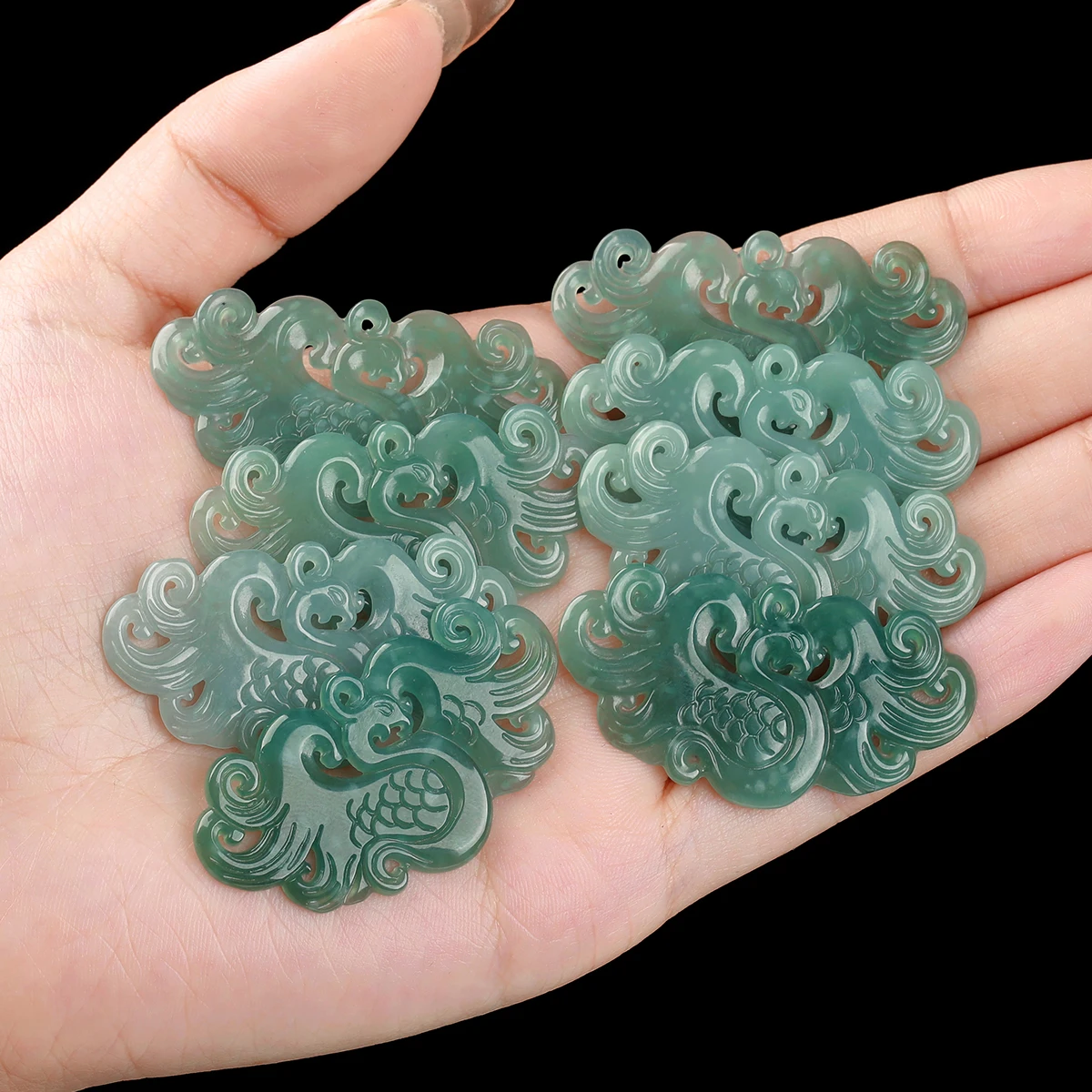 1 Pc Natural Stone Guatemala Jadeite Carved Phoenix Pendant Beads Gemstone for Jewelry Making DIY Necklace Pendant Accessorys