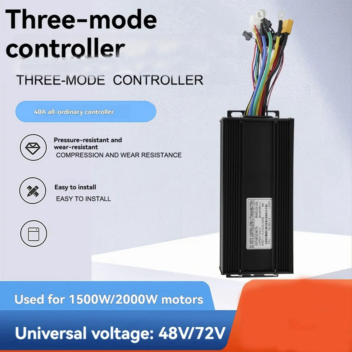 2026 NEW Ebike 3 Mode 36V48V52V 45A Controller 15 Tubes for 1500W/2000W Motor Electric Scooter Parts Ebike Controller