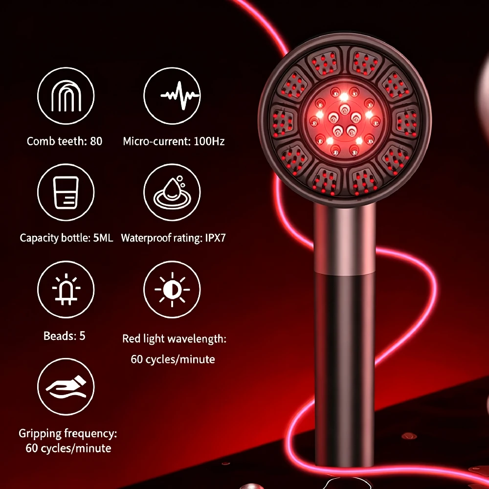 QVQVQV 3-in-1 Electric Scalp Massager Hair Growth Hair Oil Applicator, Portable Electric Scalp Brush Head Massager