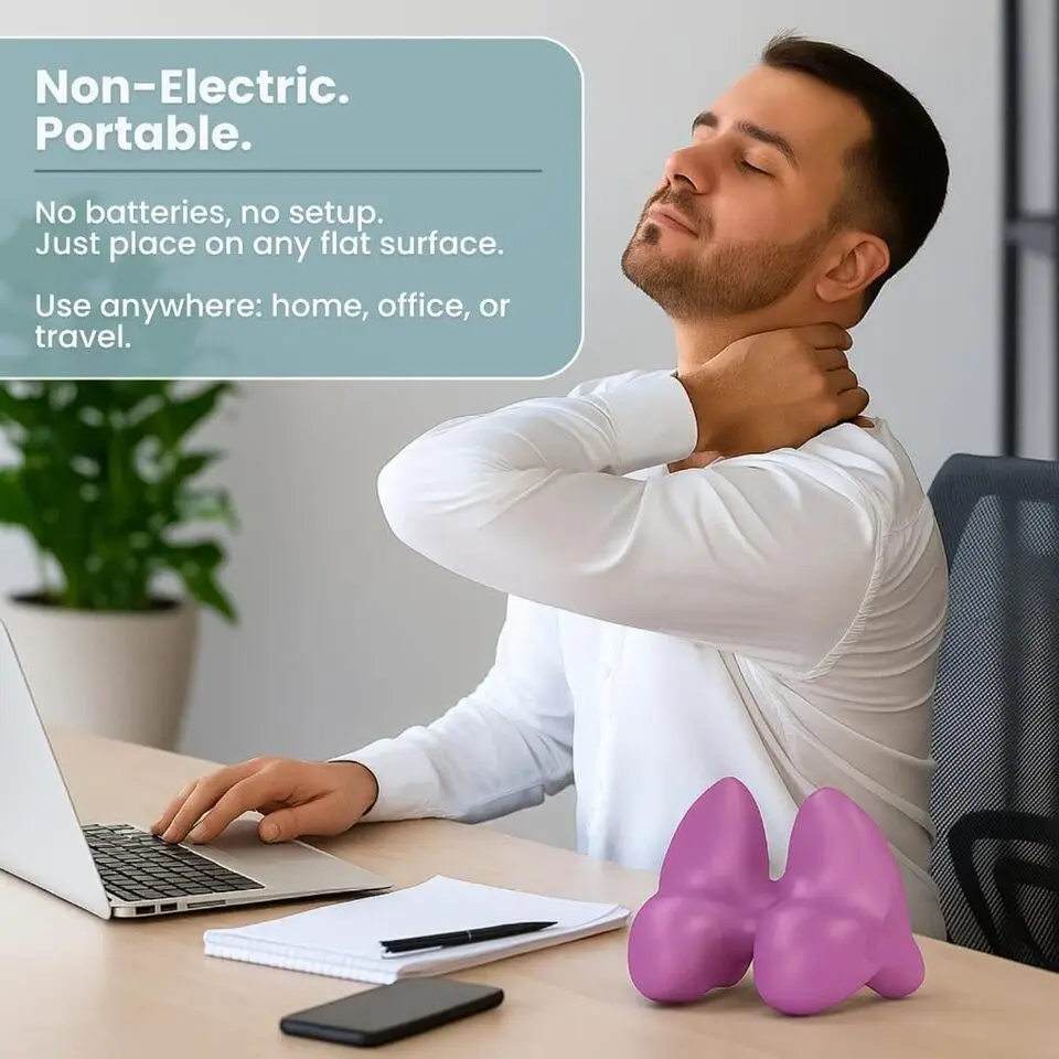 Neck And Shoulder Relaxer Cervical Traction Device For TMJ Pain Relief And Cervical Spine Alignment Tpe Mssage Pillow - view 2