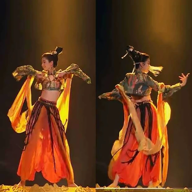 Dunhuang Feitian Hanfu Original Hanfu Suit Exotic Style Western Region Princess Dance Set Stage Performance Clothing