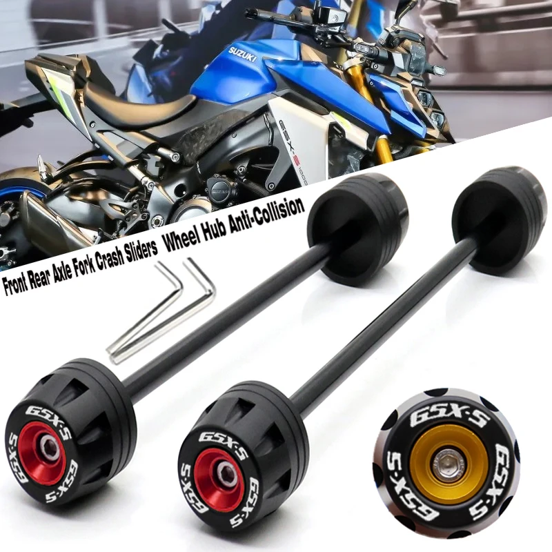 Depan Belakang Axle Fork Crash Slider untuk SUZUKI GSX-S1000 2021 2022 GSX-S1000 GT 2022 Roda Sepeda Motor Pelindung Slider Anti-Drop