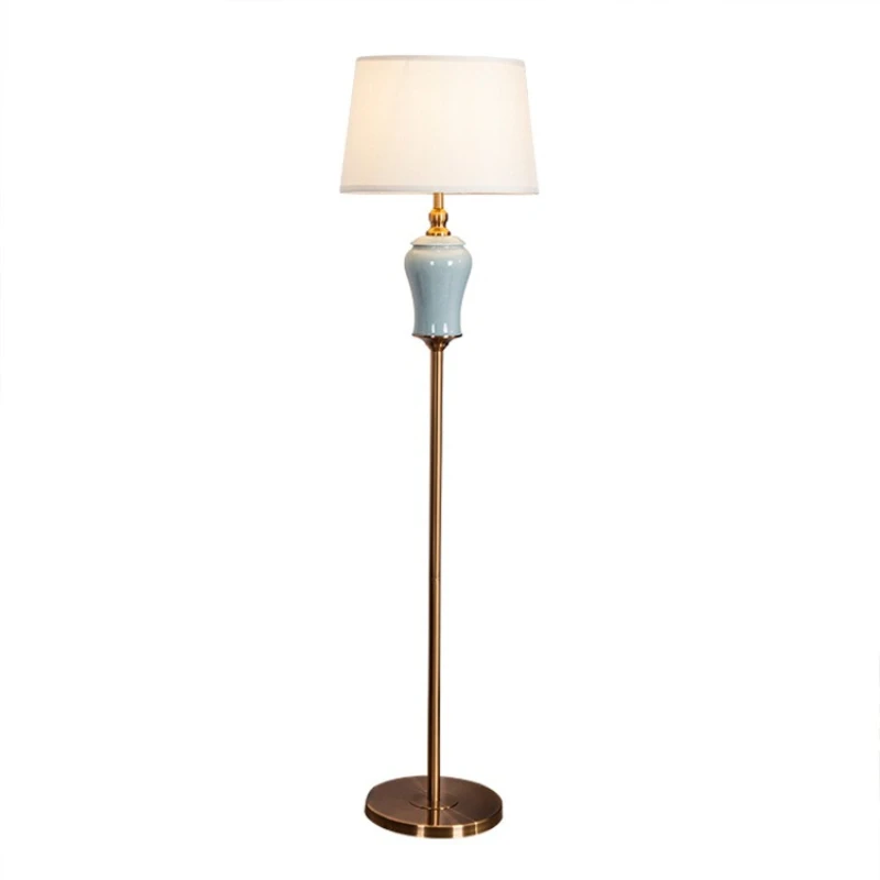 

American new Chinese European ceramic floor lamp hotel living room bedroom floor lamp
